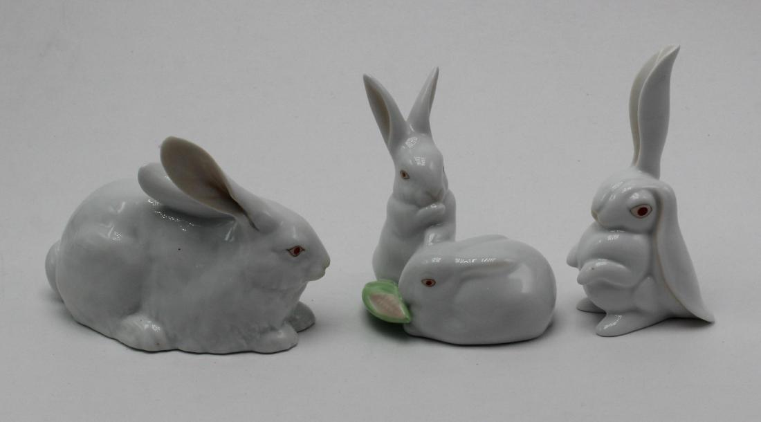 3 Piece Herend porcelain rabbits (1 of 1)