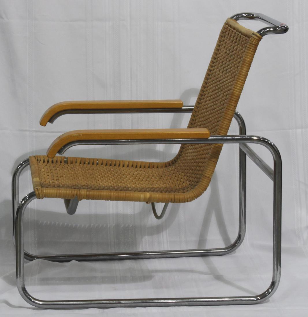 set of 4 marcel breuer chrome and rattan wood arm (1 of 11)
