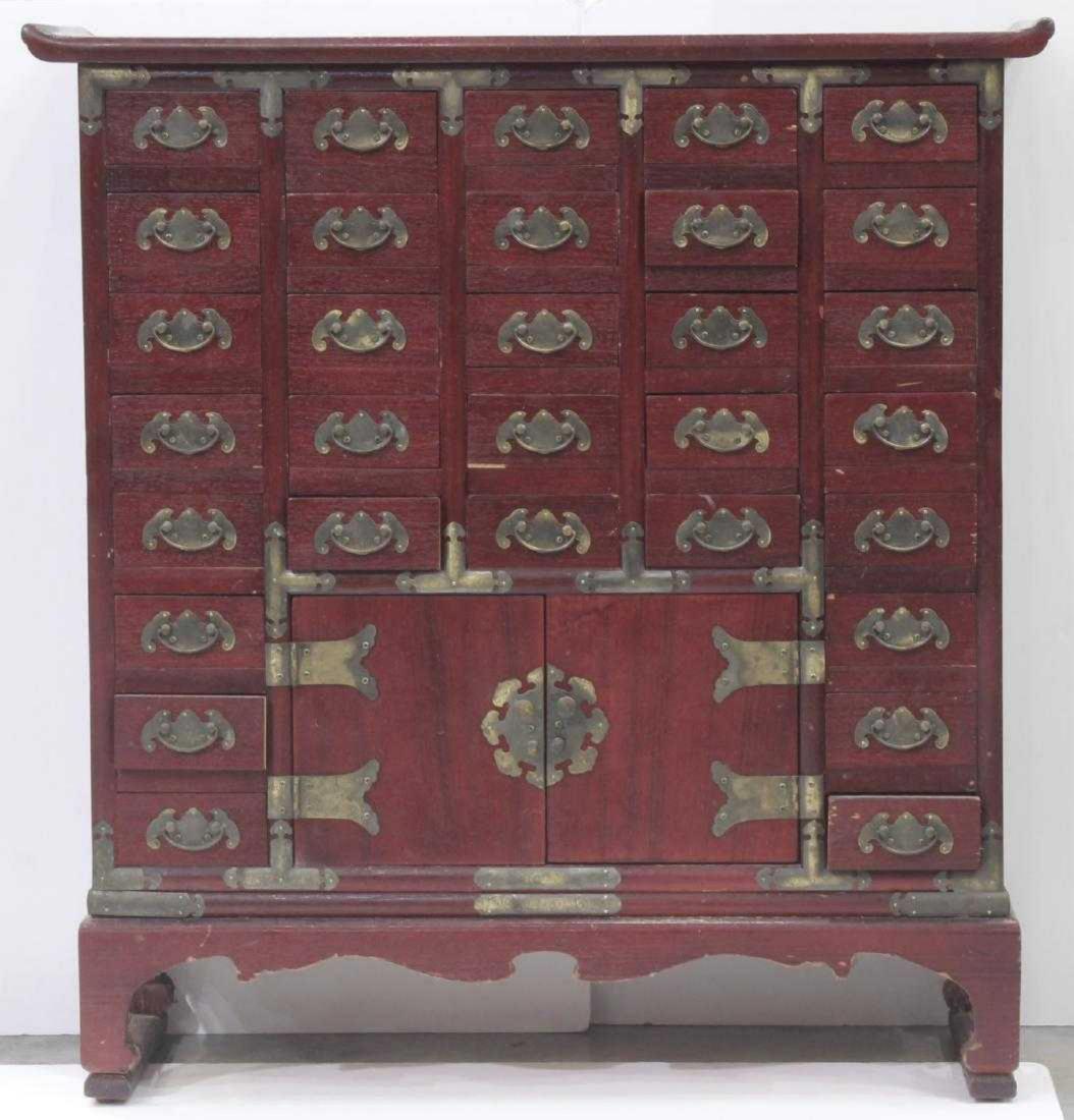 Antique Korean Apothecary Chest wood cabinet holding 31 (1 of 2)