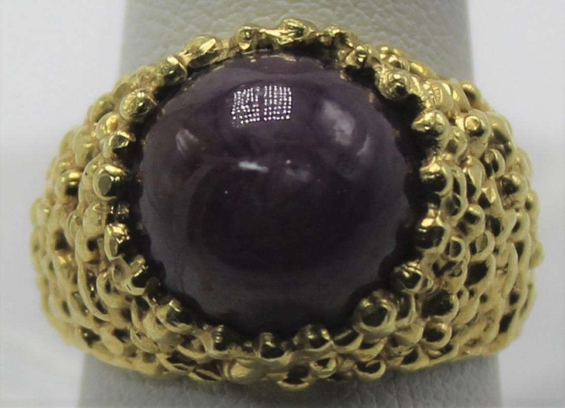 18 KT Yellow Gold Sapphire Ring App 6.00 Ct. 10.40 DWT (1 of 1)