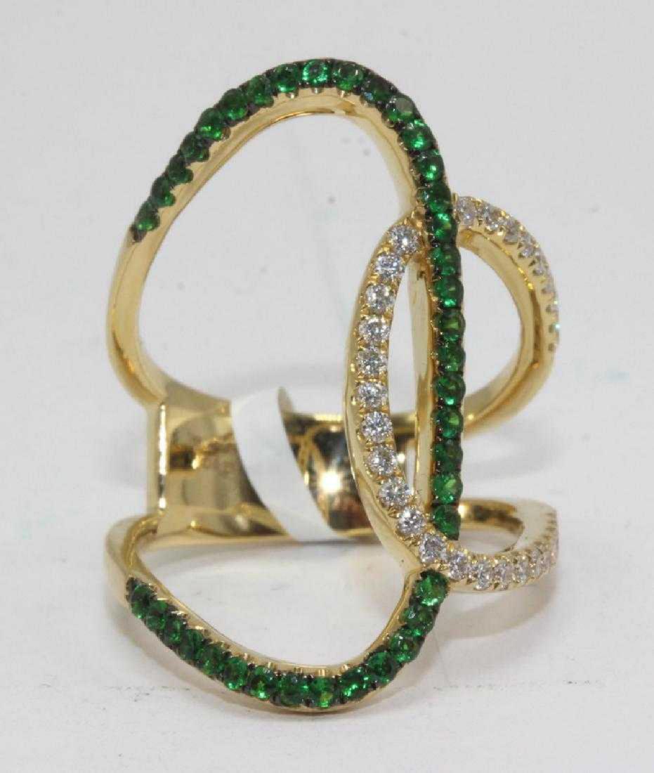 18Kt YG, 0.29ct. Diamond and 0.54 Tsavorite ring (1 of 1)