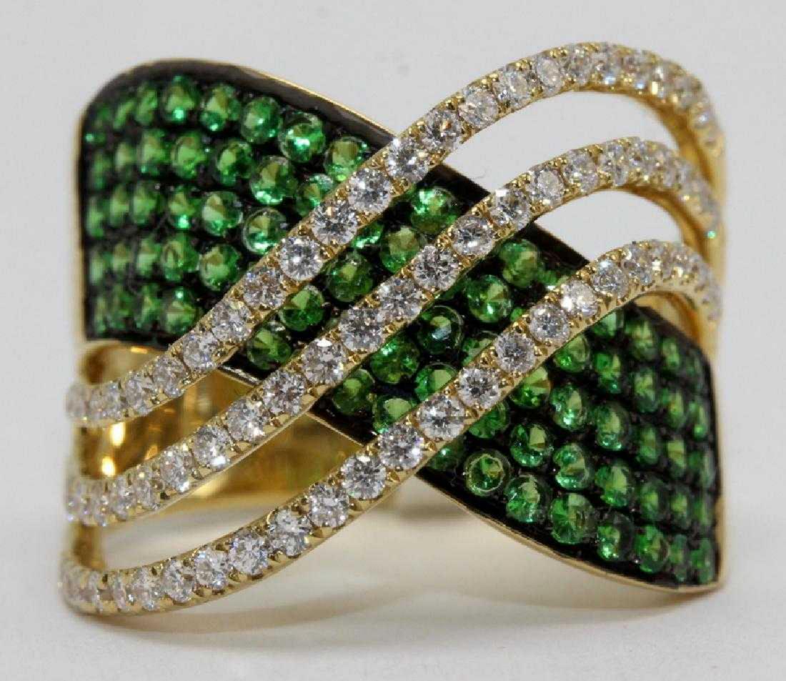 18Kt YG 0.61ct Diamond & 1.11ct Tsavorite ring (1 of 1)