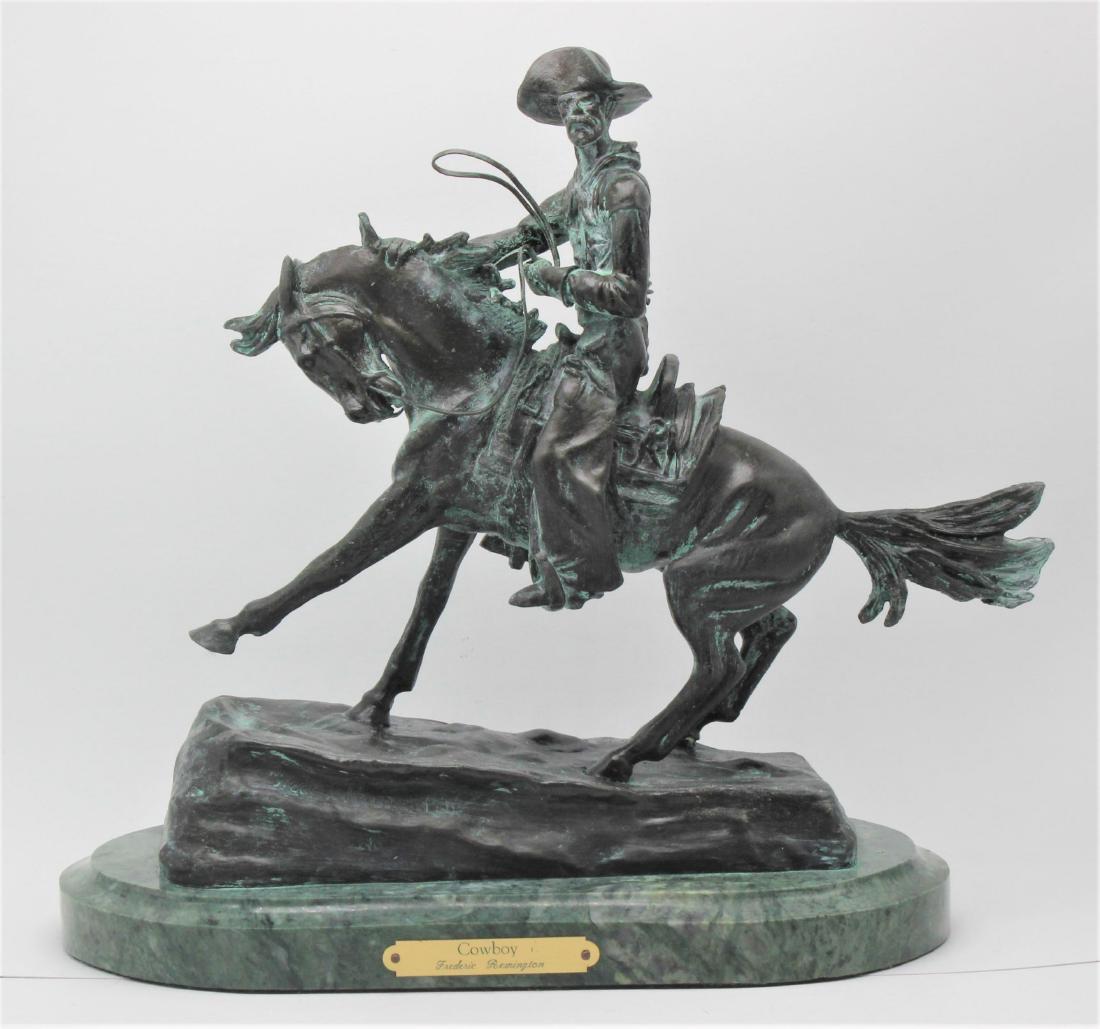 Frederick Remington the cowboy bronze