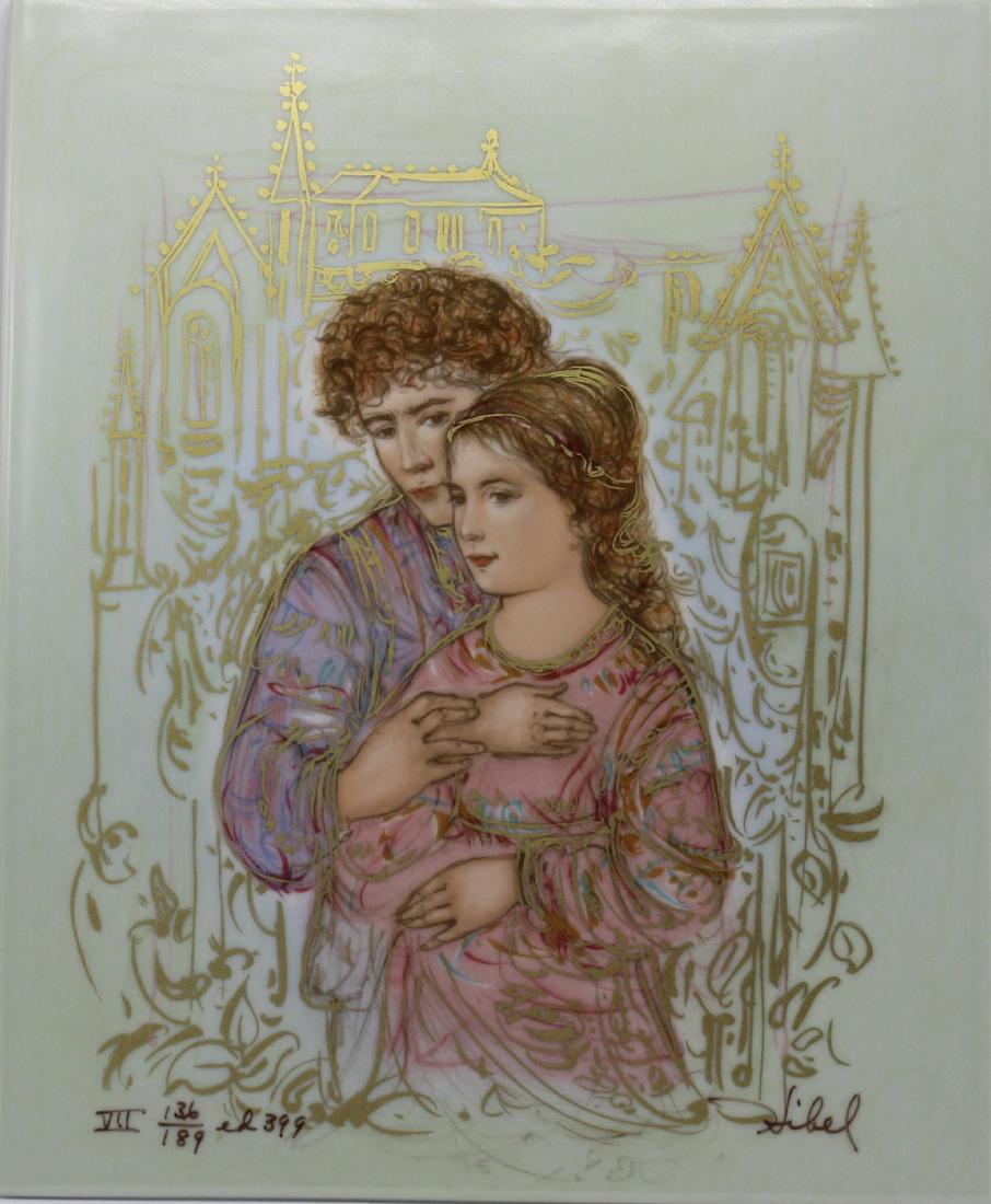 Edna Hibel "Eternal Love" Porcelain Plaque #136/189: Edna Hibel "Eternal Love" Porcelain Plaque #136/189 Limited Edition 12 3/4" High x 10 1/2" Wide