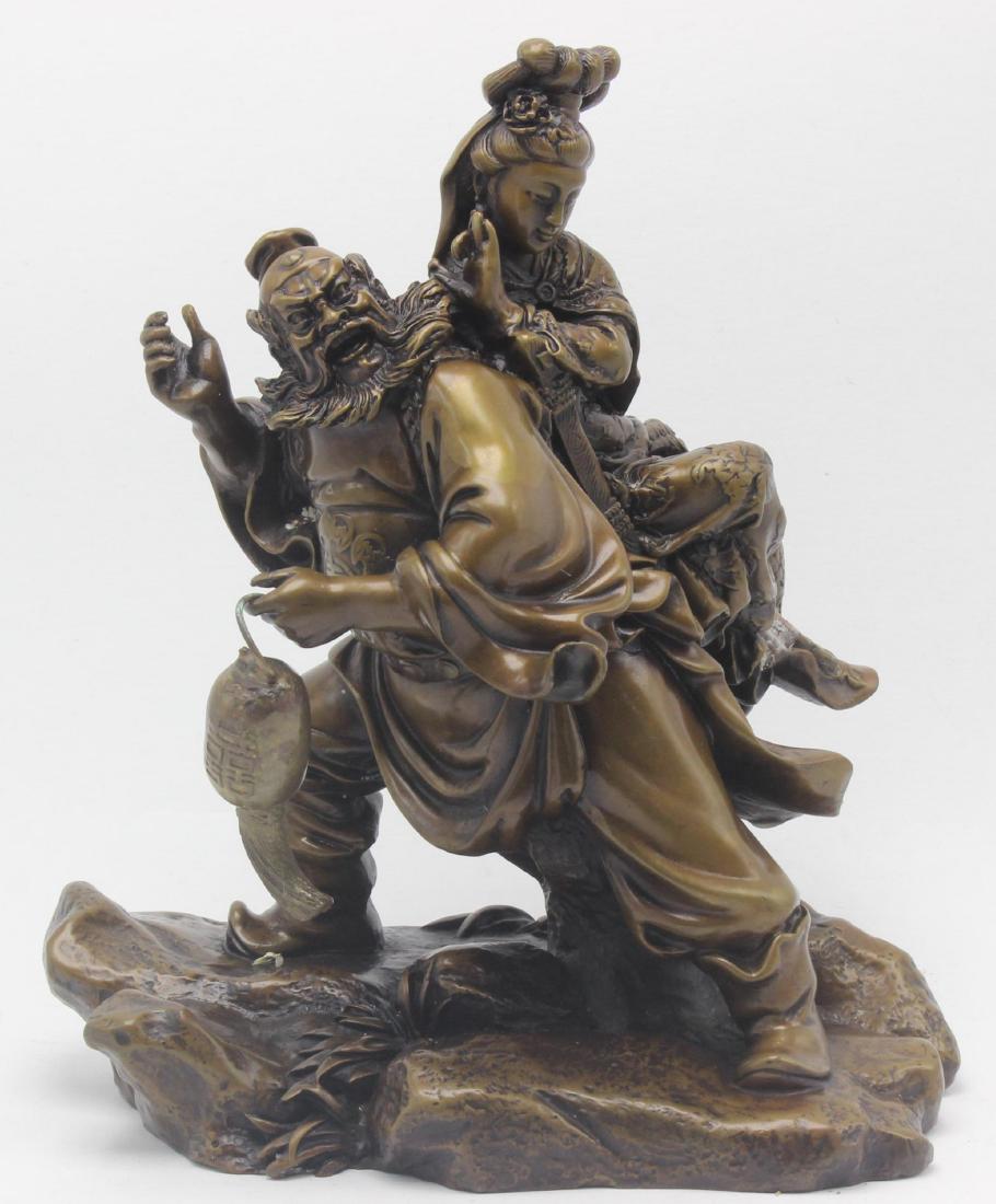 Chinese Bronze 2 figure warrior group (1 of 1)