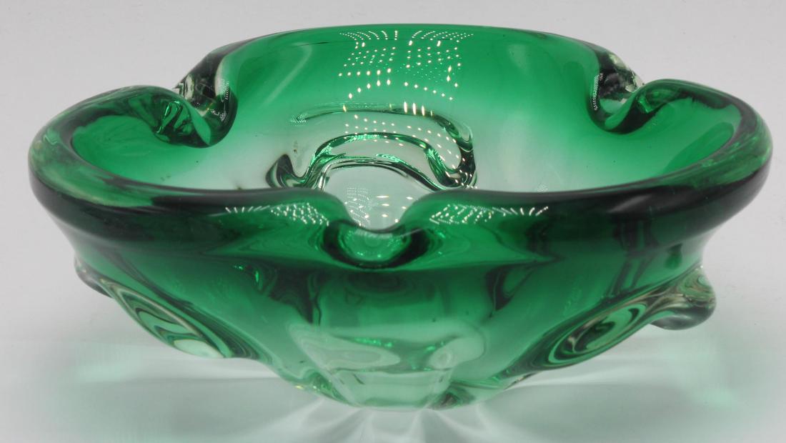 Vintage murano art glass ashtray: Vintage murano art glass ashtray. 3"h x 7 1/2" diameter.