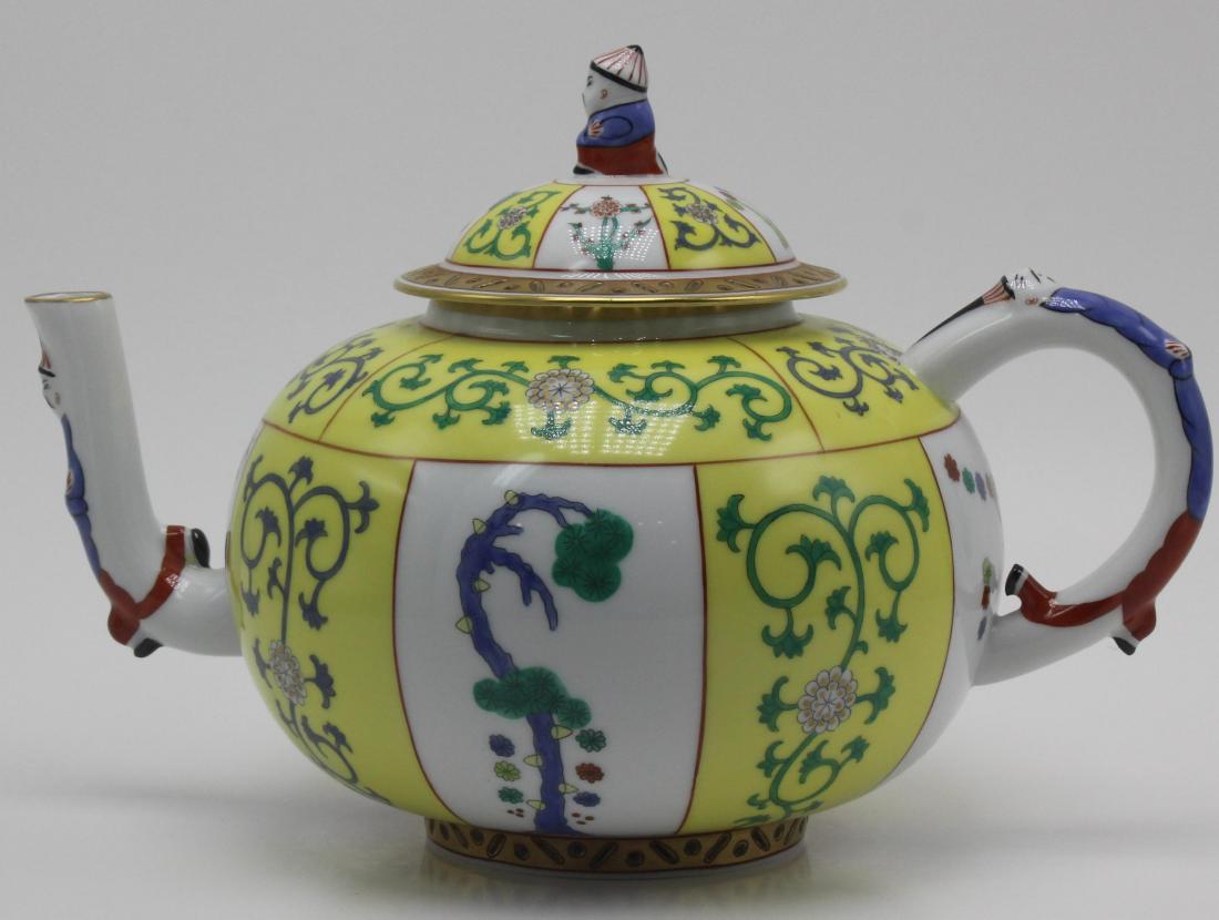 Herend (Hungary) yellow dynasty porcelain teapot (1 of 4)