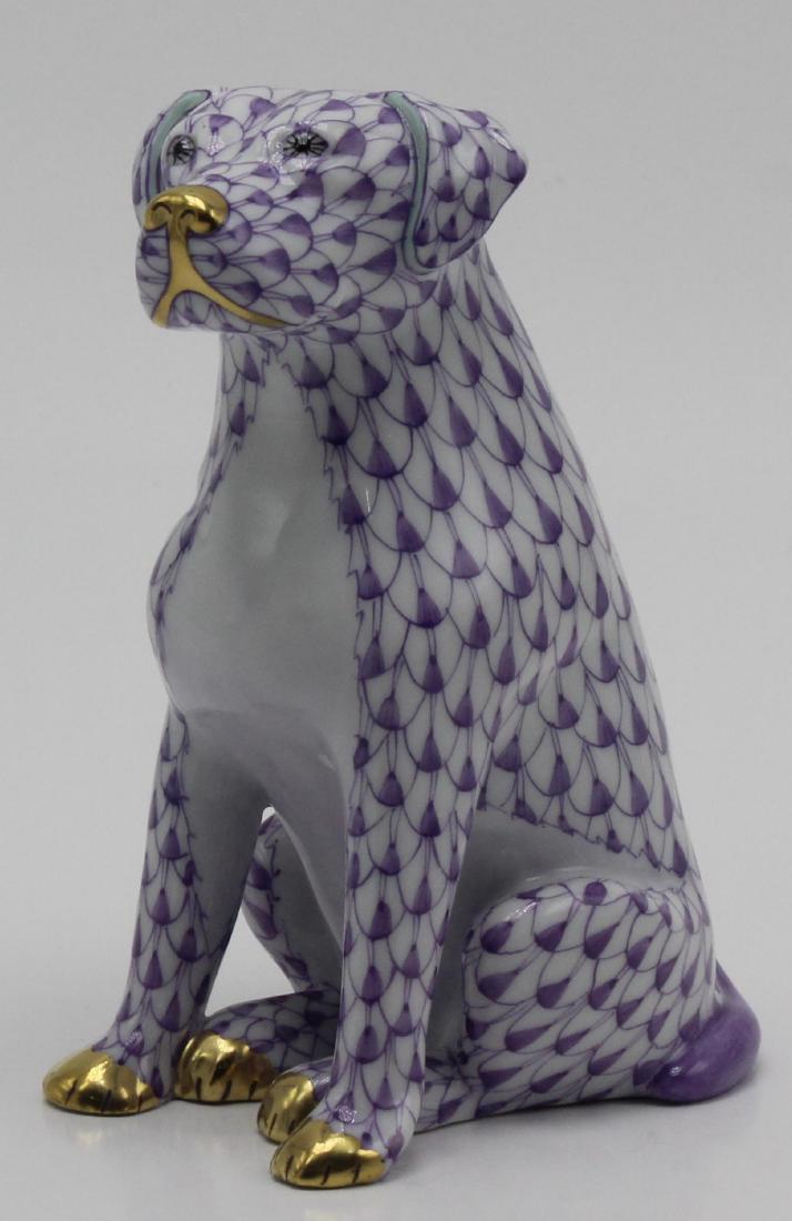 Herend (Hungary) Porcelain Sitting Dalmation Figure,: Herend (Hungary) Porcelain Sitting Dalmation Figure, Purple 4 1/2" high