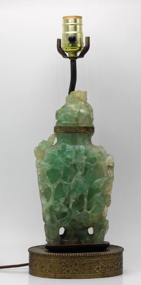 Chinese Jade Lidded Urn Lamp (1 of 4)