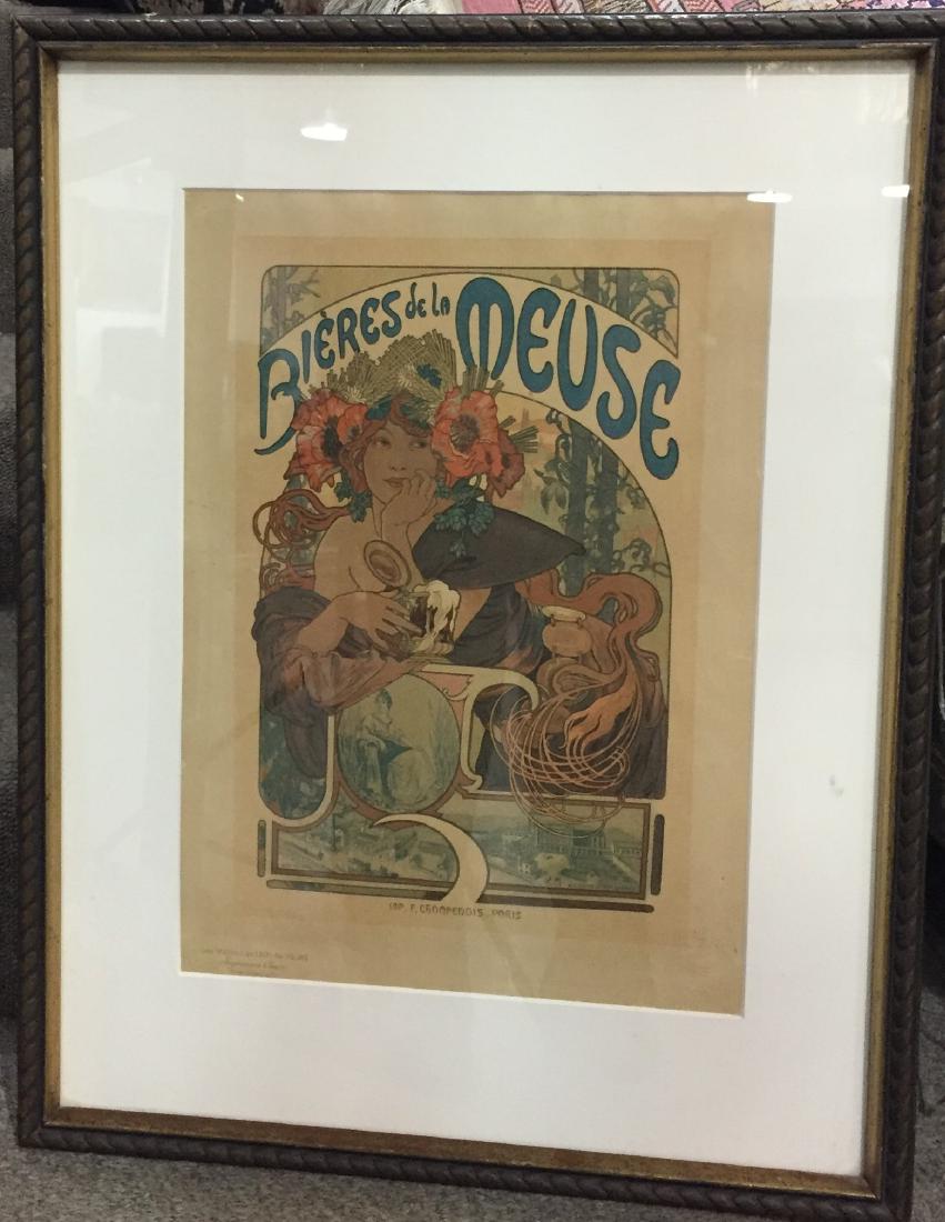 Alphonse Mucha 1860-1939 Bieres de la Meuse Lithograph (1 of 3)