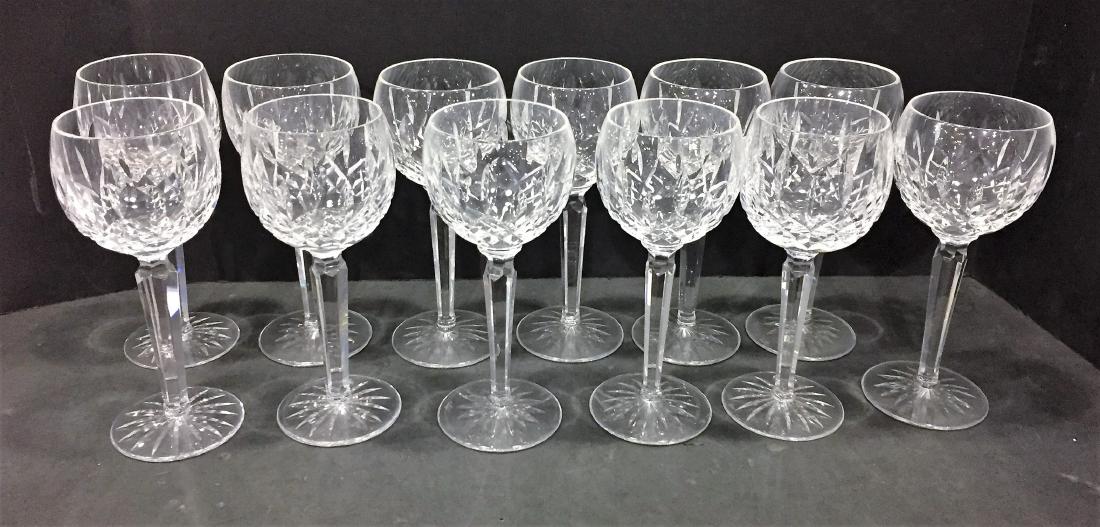 12 Pcs Waterford Crystal Stem Wine Glasses: 12 Pcs Waterford Crystal Stem Wine Glasses 7 1/2" High