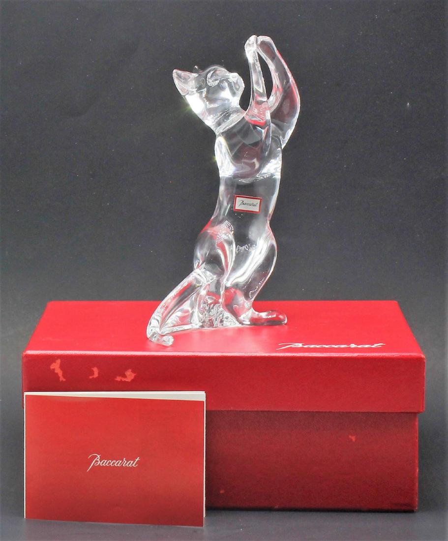 Baccarat French Crystal Standing Cat figure Signed (1 of 4)