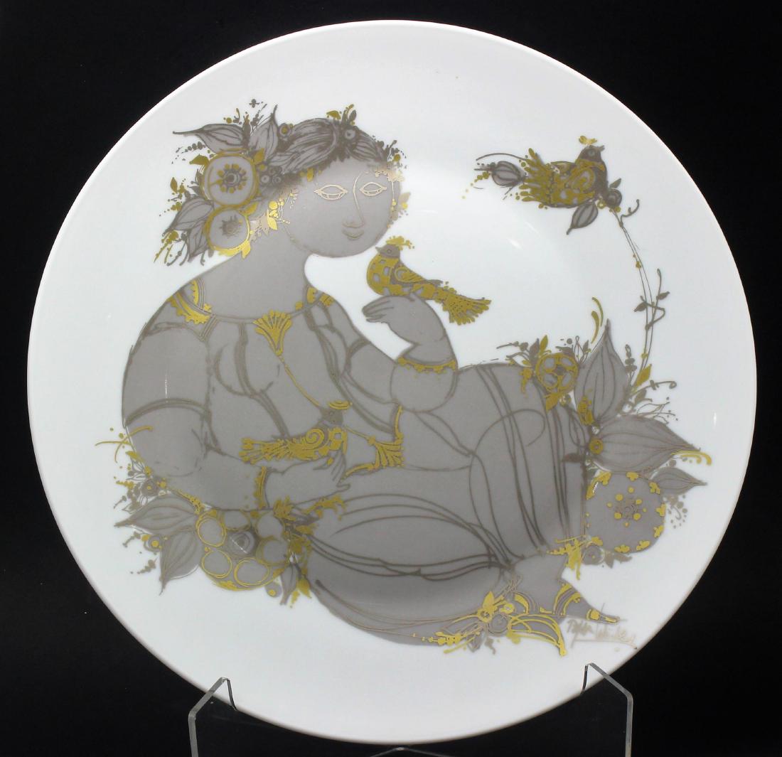 Rosenthal Studio Line Bjorn Wiinblad Wall Plate: Rosenthal Studio Line Bjorn Wiinblad Wall Plate 13" Wide