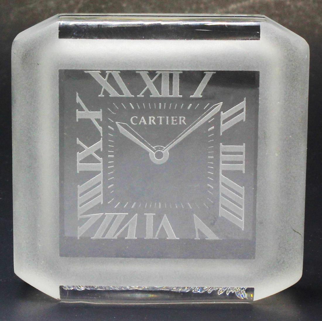 Cartier Crystal Desk Clock Paperweight (1 of 3)