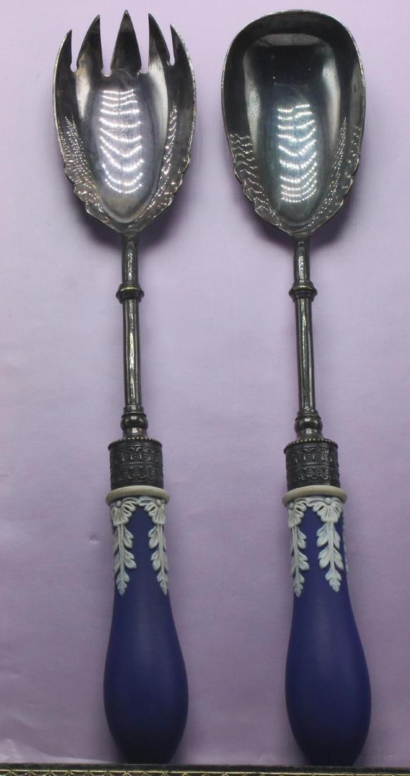 Pair of Wedgwood Blue Jasperware and Silver Plate (1 of 1)