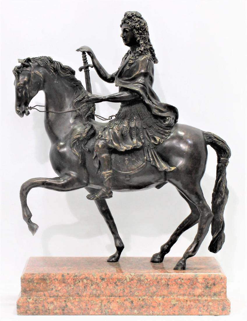 European (?) Bronze Figure on Marble Vase. (1 of 3)