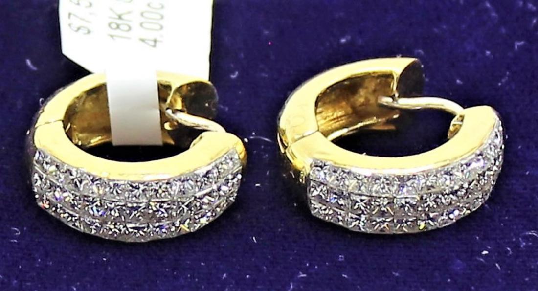 18k YG Diamond Earrings. Diamond, 4.00 ct, 8.20 dwt. (1 of 6)