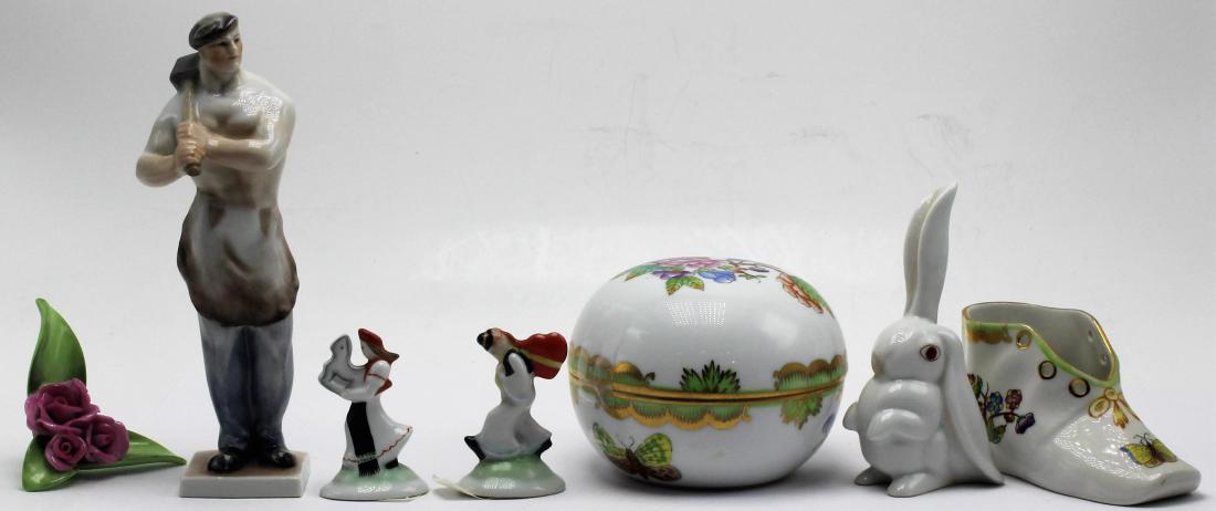 7 pcs Miniature Herend Hungary Porcelain Includes (1 of 2)