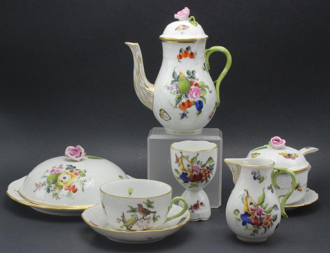 Lot of 7 pcs Herend Porcelain Rothschild Birds and (1 of 2)