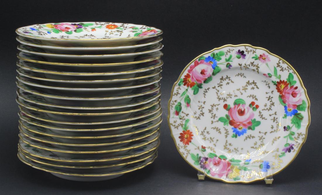 Set of 19 pcs Schlaggenwald Hand Painted Floral (1 of 2)