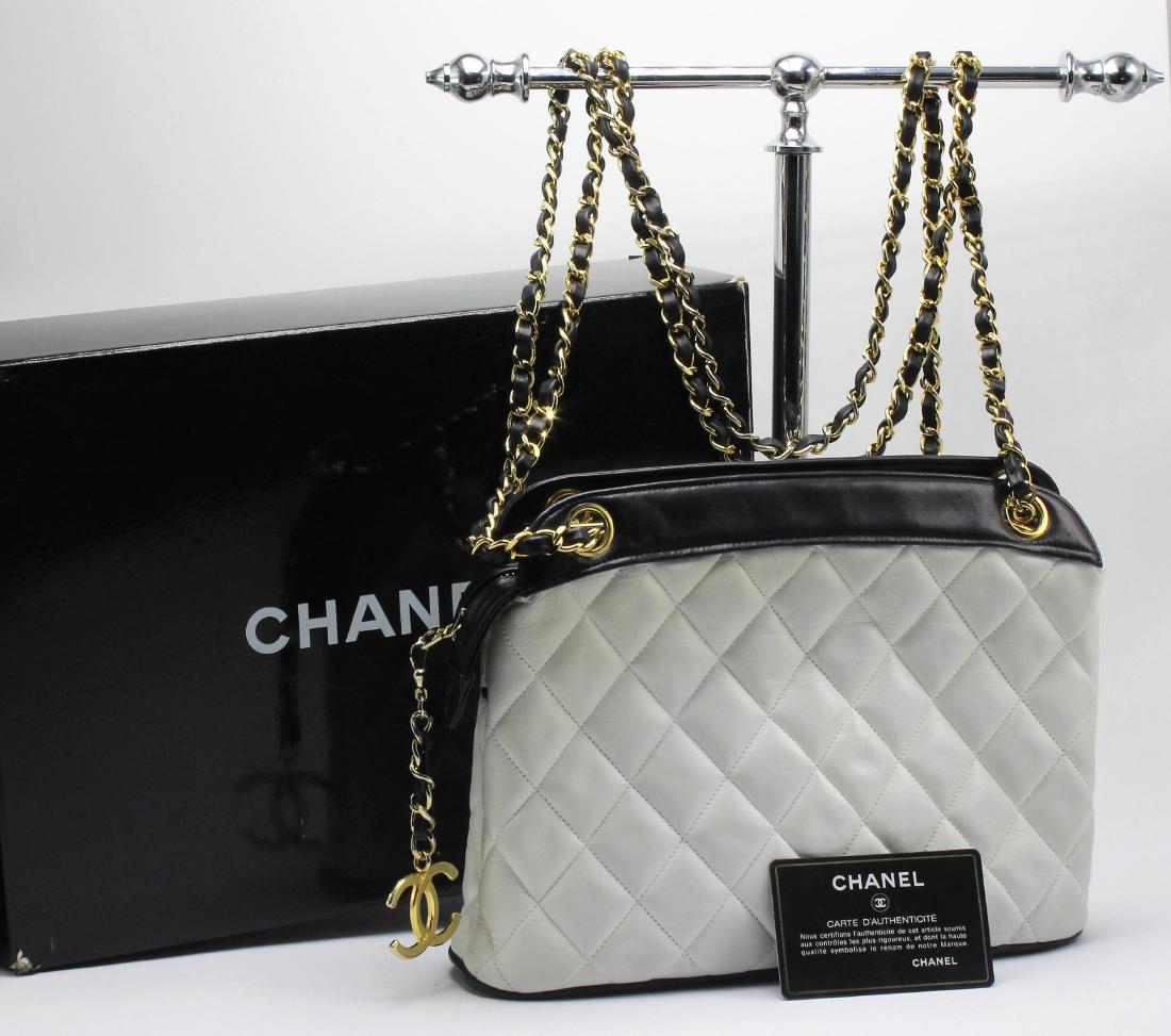 Vintage Chanel Quilted Two Tone Purse (1 of 9)