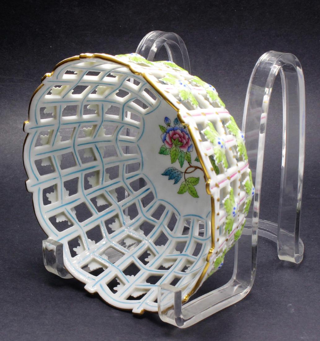 Herend Queen Victorian Porcelain Weave Basket (1 of 4)
