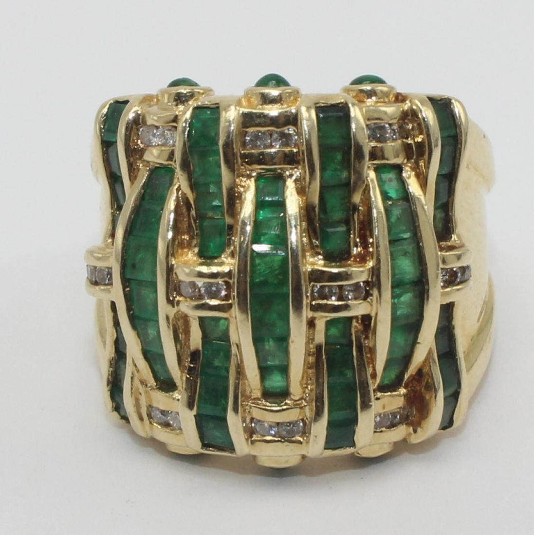 14k YG Italian Approx 2 ct Emerald & 0.25 ct diamond (1 of 1)