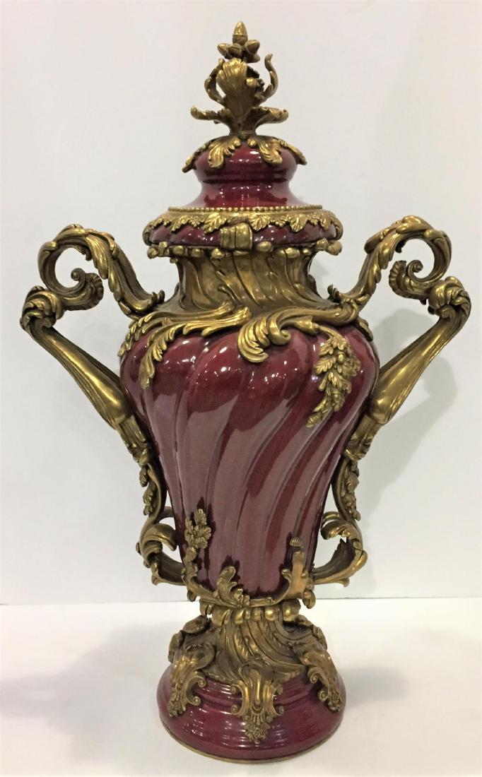 European Style Porcelain and Bronze Mounted Two Handled (1 of 3)