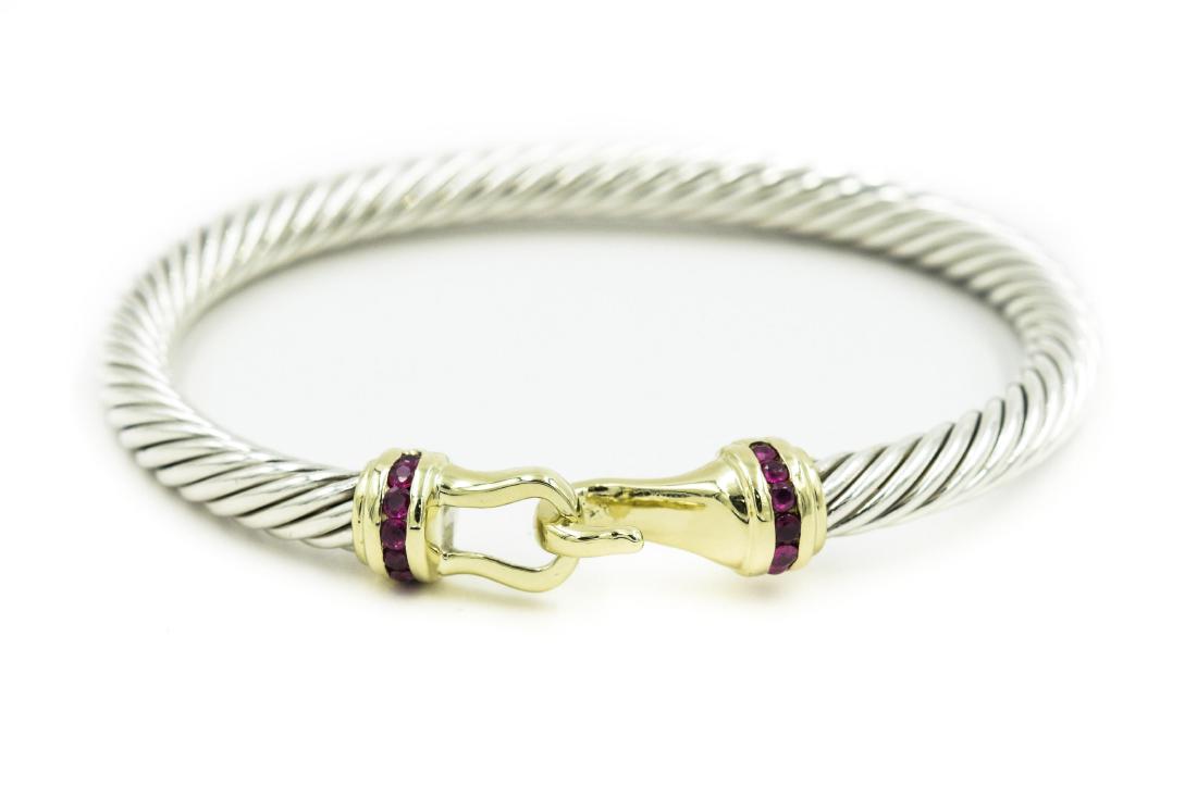 David Yurman Sterling Silver Yellow Gold and Ruby (1 of 4)