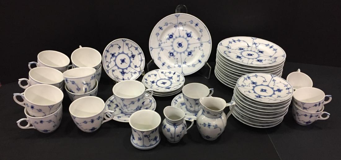 Royal Copenhagen Blue and White Fluted Lot of 48 pcs; (1 of 3)