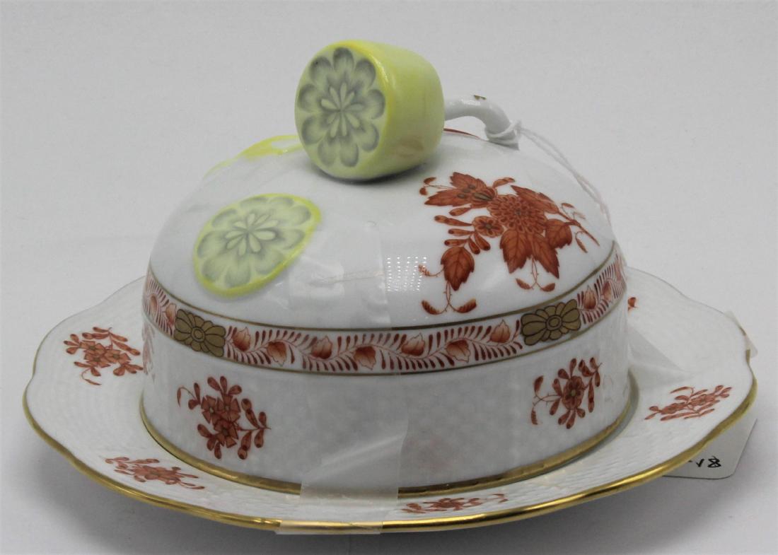 Herend Chinese Bouquet Butter Dish Lemon Knob (1 of 4)