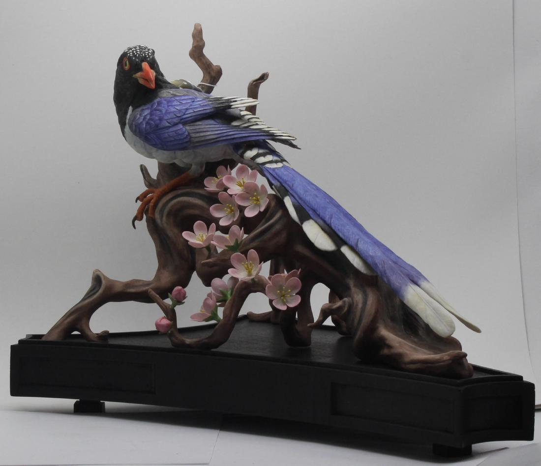 Boehm Porcelain Floral Group, Red Billed Blue Magpie (1 of 3)