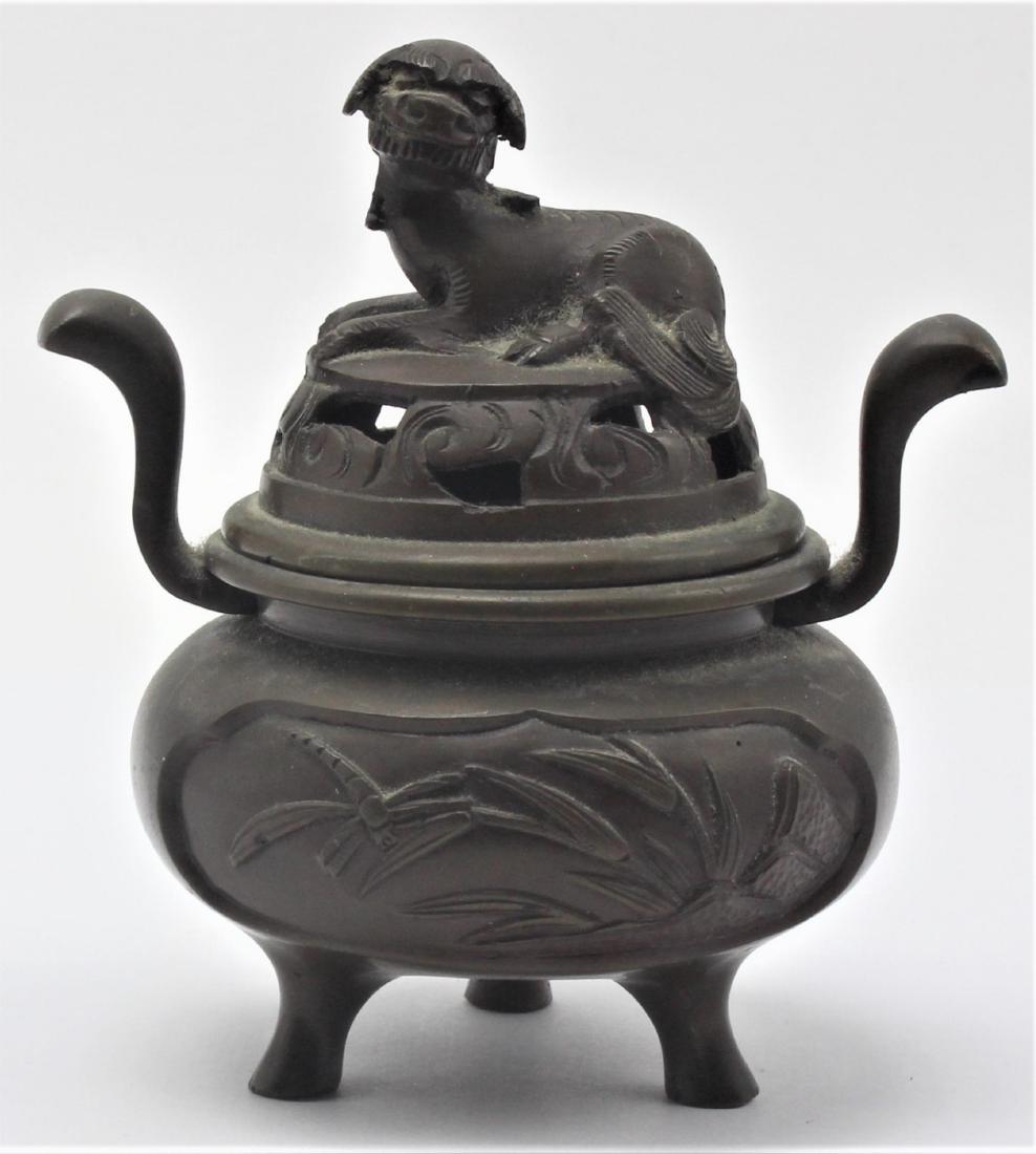 Antique Japanese Bronze foo dog incense burner (1 of 3)