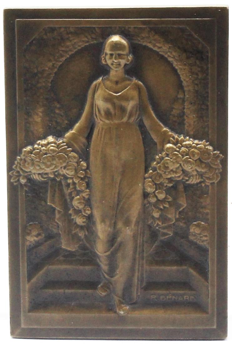 Art Deco French Bronze plaque by R. Benard (1 of 2)