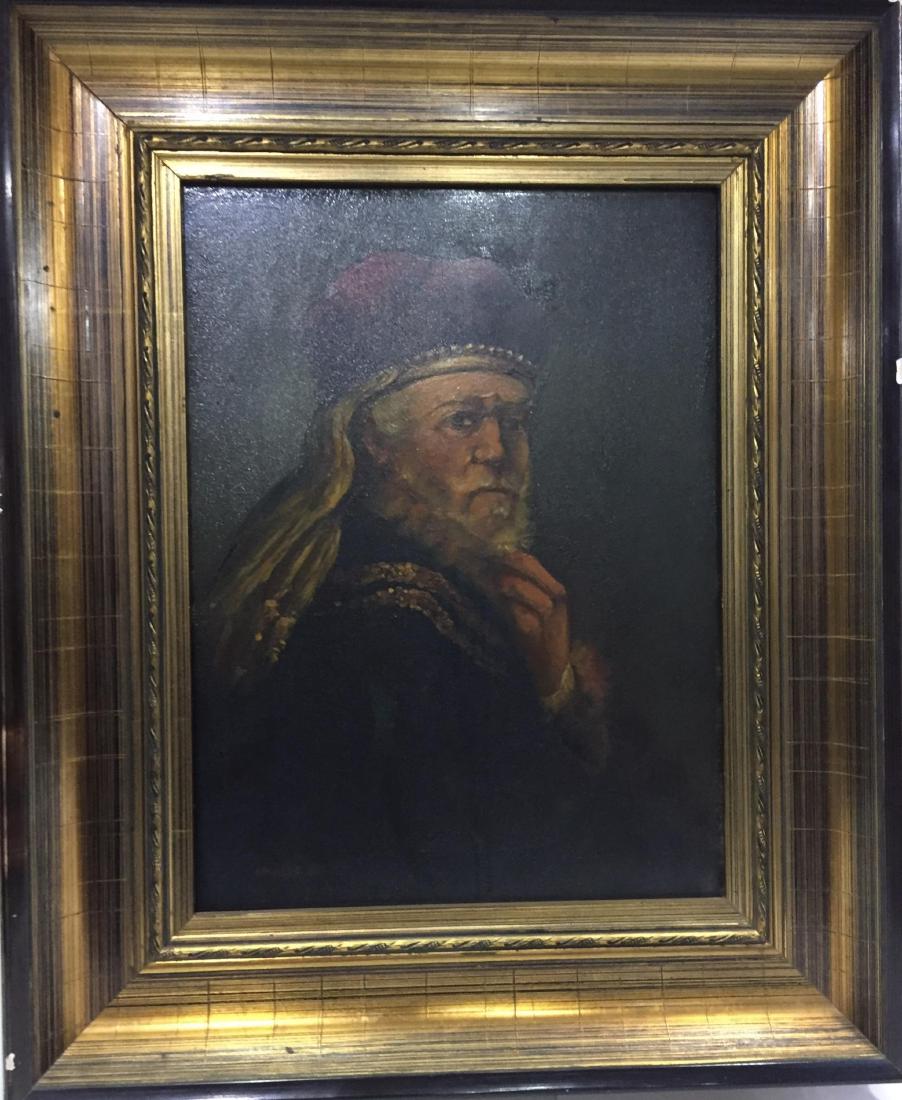 Old Master Portrait Painting on Board (1 of 3)