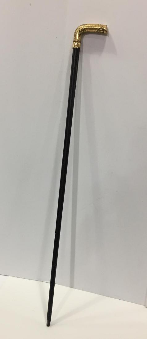 Gold Plate Wooden Walking Stick Cane (1 of 3)