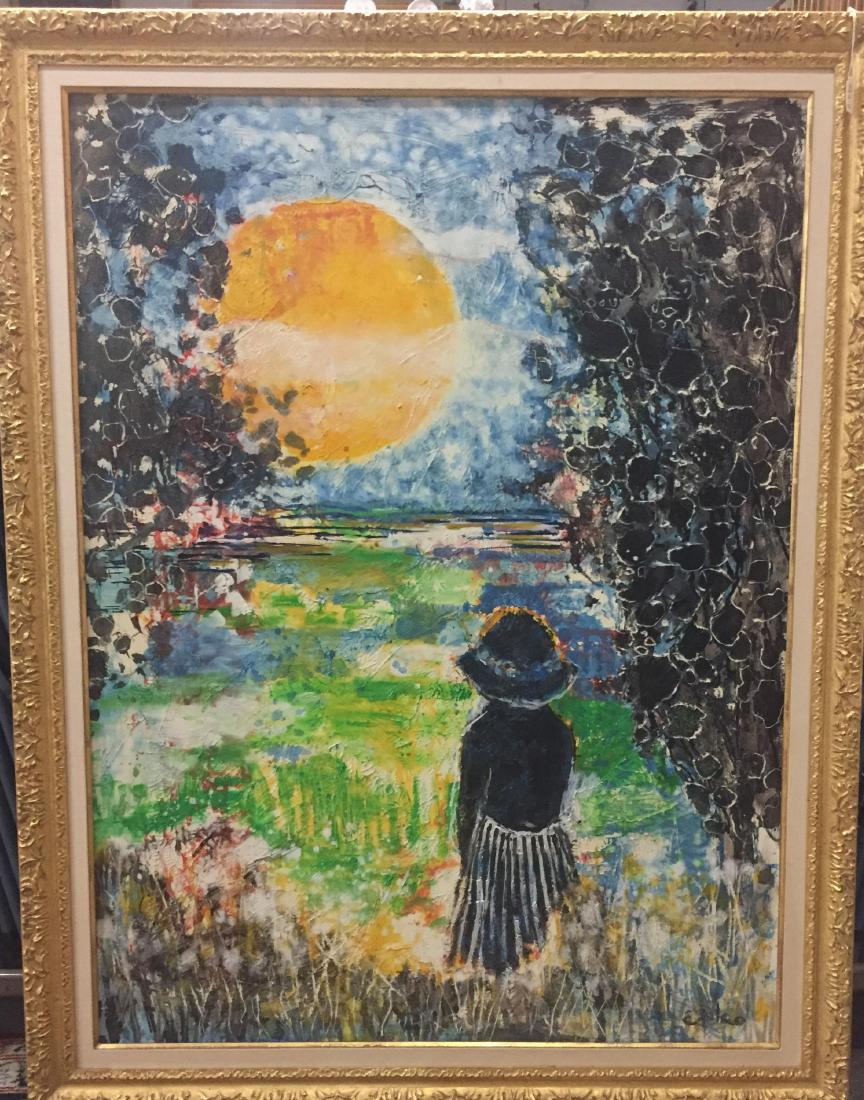 Willering Epko French 1928 Sunset Oil Painting on (1 of 6)