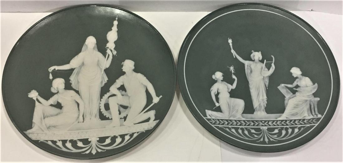 Pair of Large Mettlach Cameo Charger Engraved Mettlach (1 of 6)