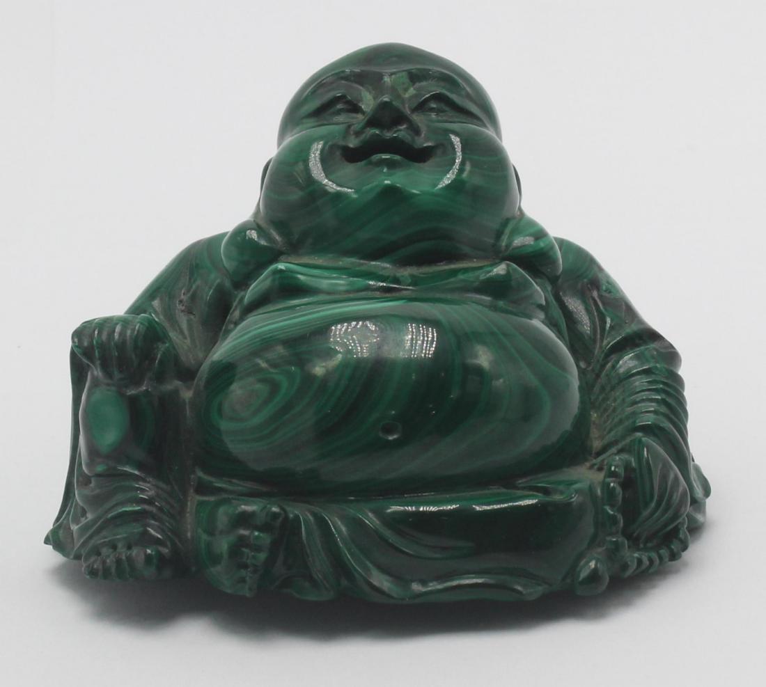 Chinese Malachite Buddha Carved Figure (1 of 5)