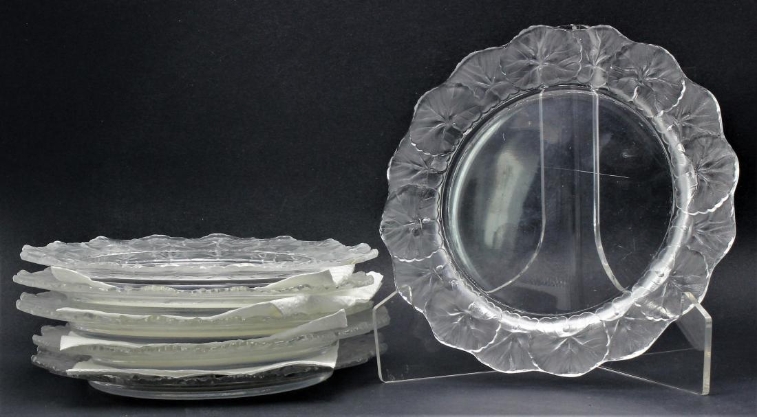 6 pcs Lalique France Crystal Honfleur Plate with Minor (1 of 2)
