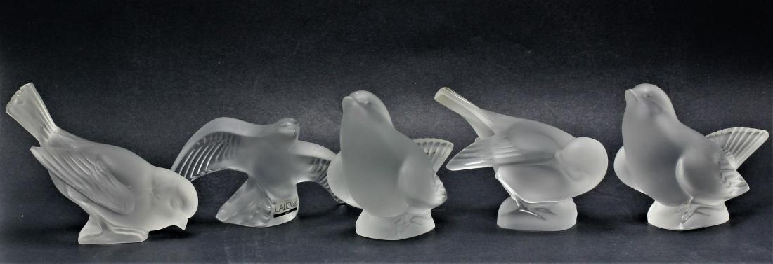 5 pcs Lalique France Crystal Birds (1 of 3)