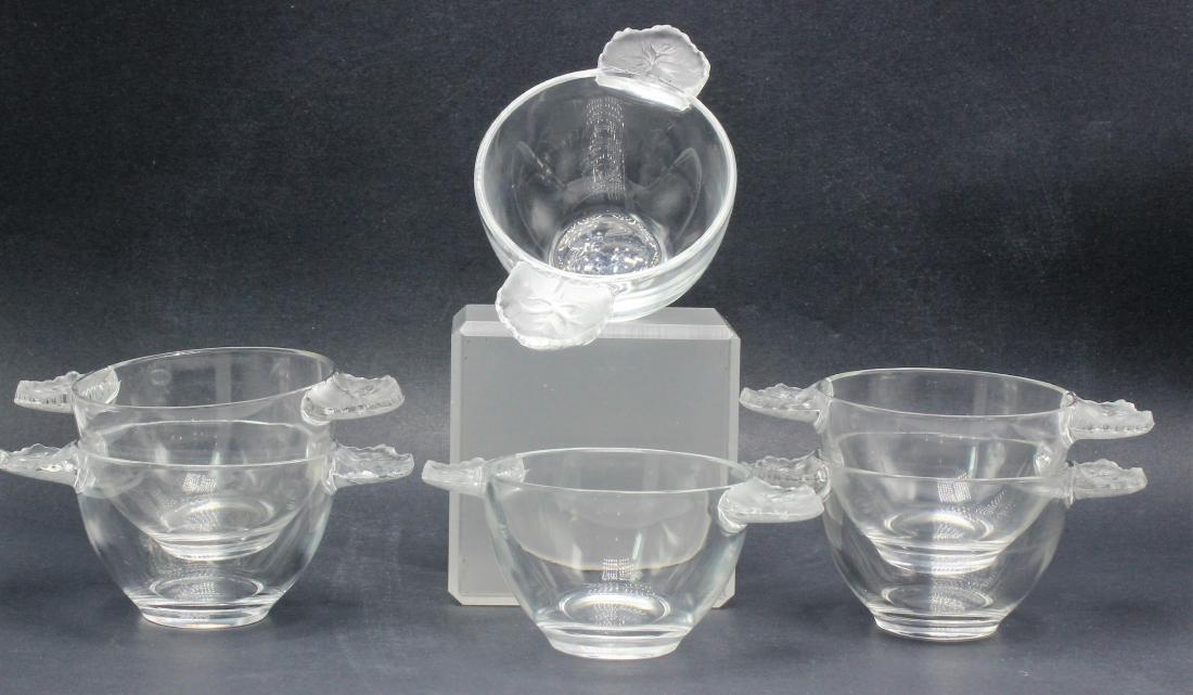 6 pcs Lalique France Crystal Honfleur Ice Cream Cups (1 of 2)