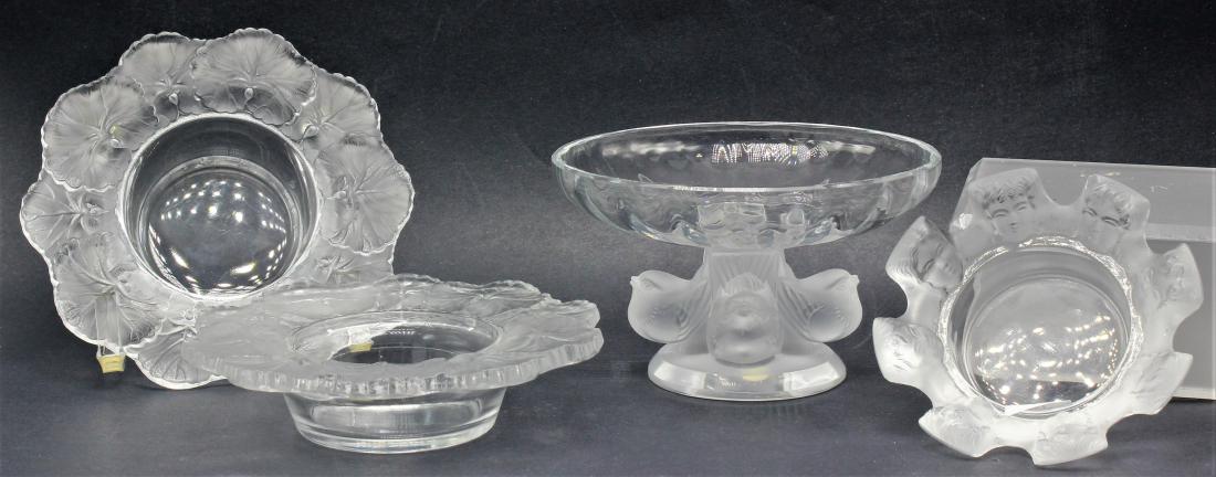 4 pcs Lalique France Crystal Leaf Bowls Nogent Compote (1 of 2)