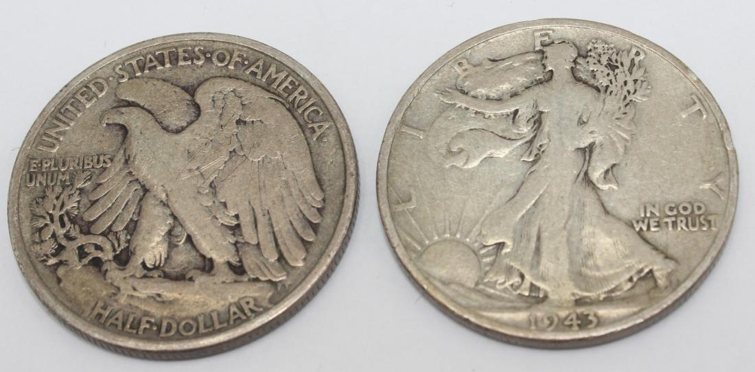 1937-1943 Walking Liberty Silver Half Dollar of 2 pcs (1 of 3)