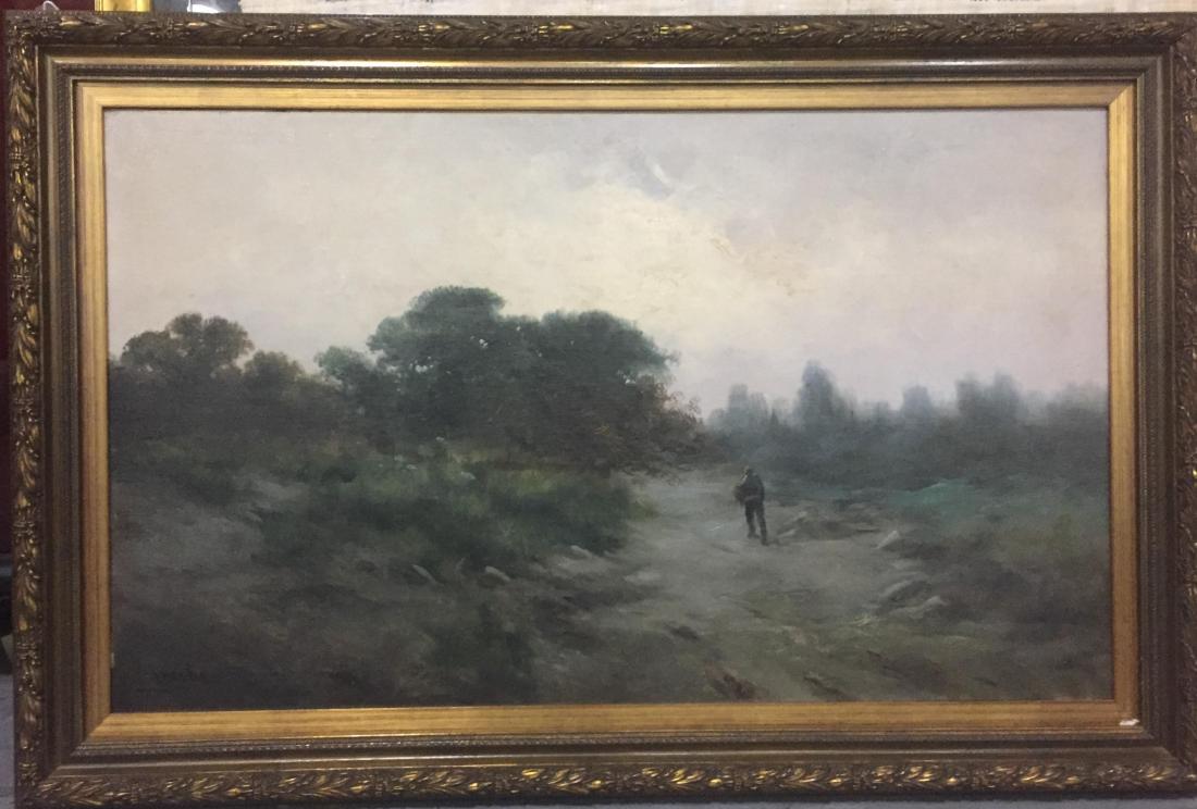 Antique American Landscape Oil Painting on Canvas (1 of 3)