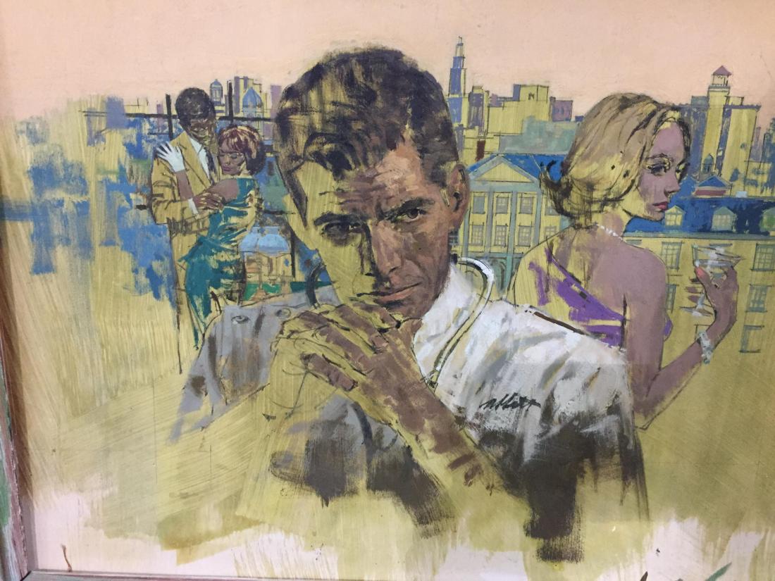 Original Painting on Board Abbott Magnificent Obsession: Original Painting on Board Abbott Magnificent Obsession 1963. Artwork by Abbott for the 1929 novel by Lloyd C. Douglas; measures 16" square