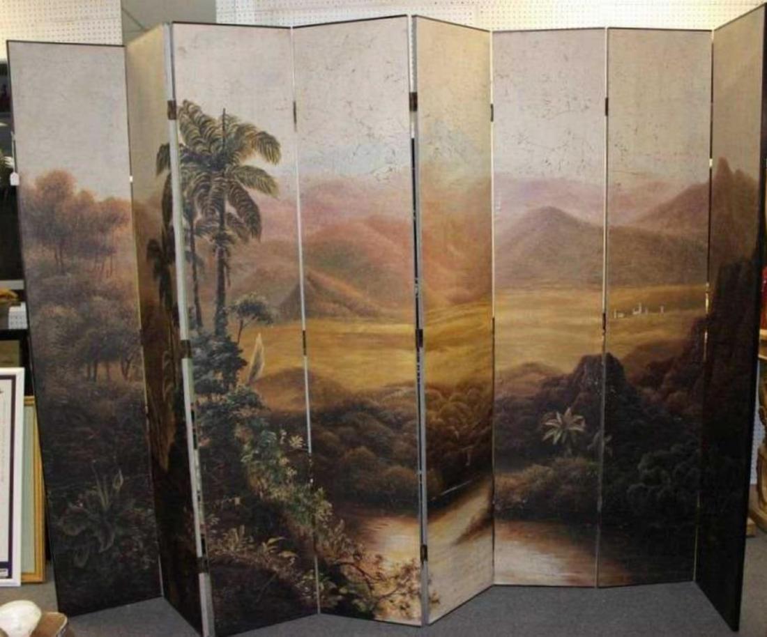Decorative 8 panel landscapes screen each panel (1 of 4)