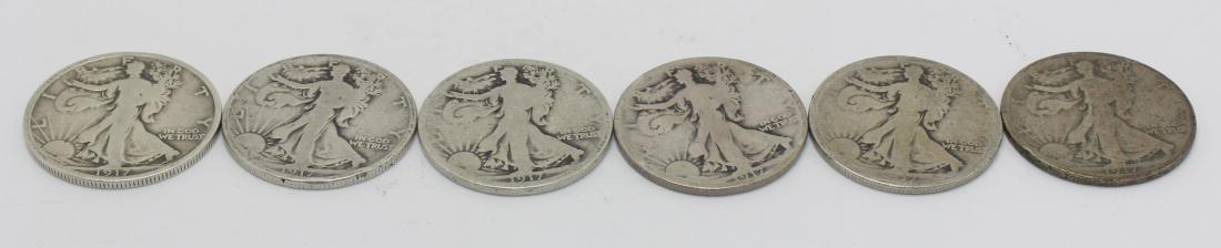 1917 Walking Liberty Half Dollar Coins Lot of 6 pcs (1 of 7)