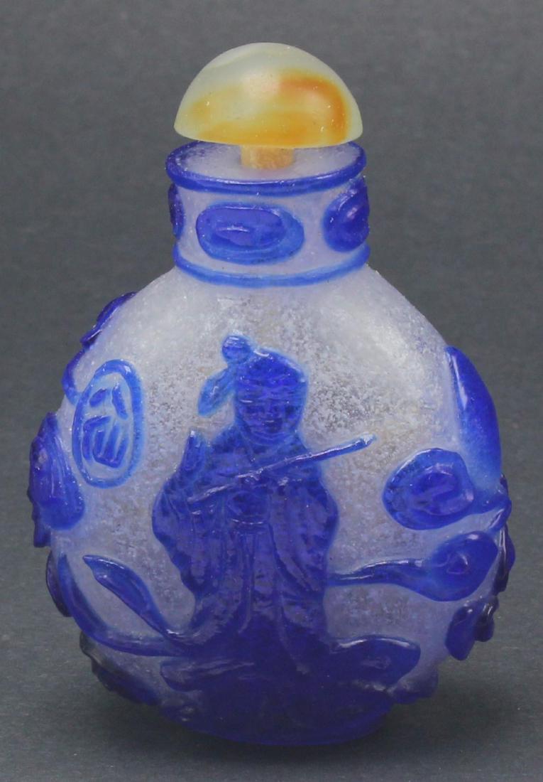 Antique Chinese Peking Glass Snuff Bottle Signed and (1 of 4)