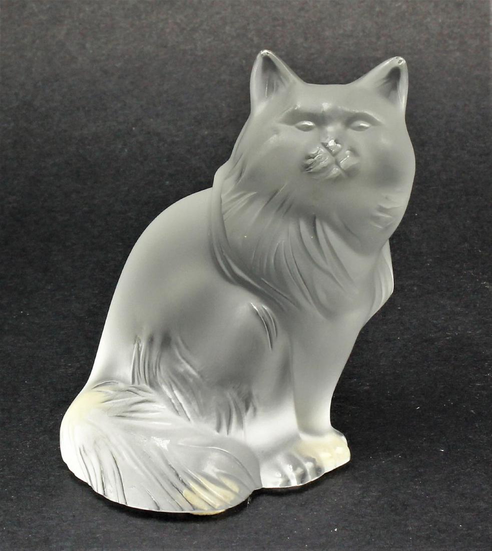 Lalique France Crystal Cat Figure (1 of 2)